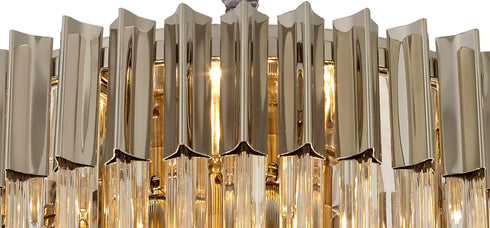 Kuna Brass/Clear Pendant Round 8 Light 60cm